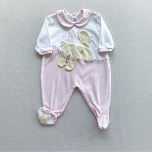 Vintage Y2K Les Bebes Du Paradis Cat Footed Cotton Pajama 3-6M